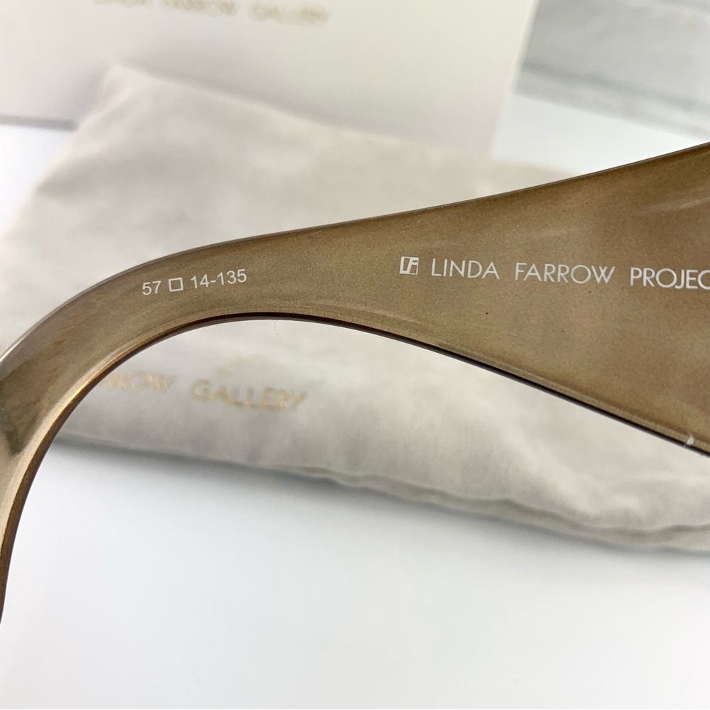 Linda Farrow X Jeremy Scott Hand Clear Brown Sunglasses - Picture 3 of 5